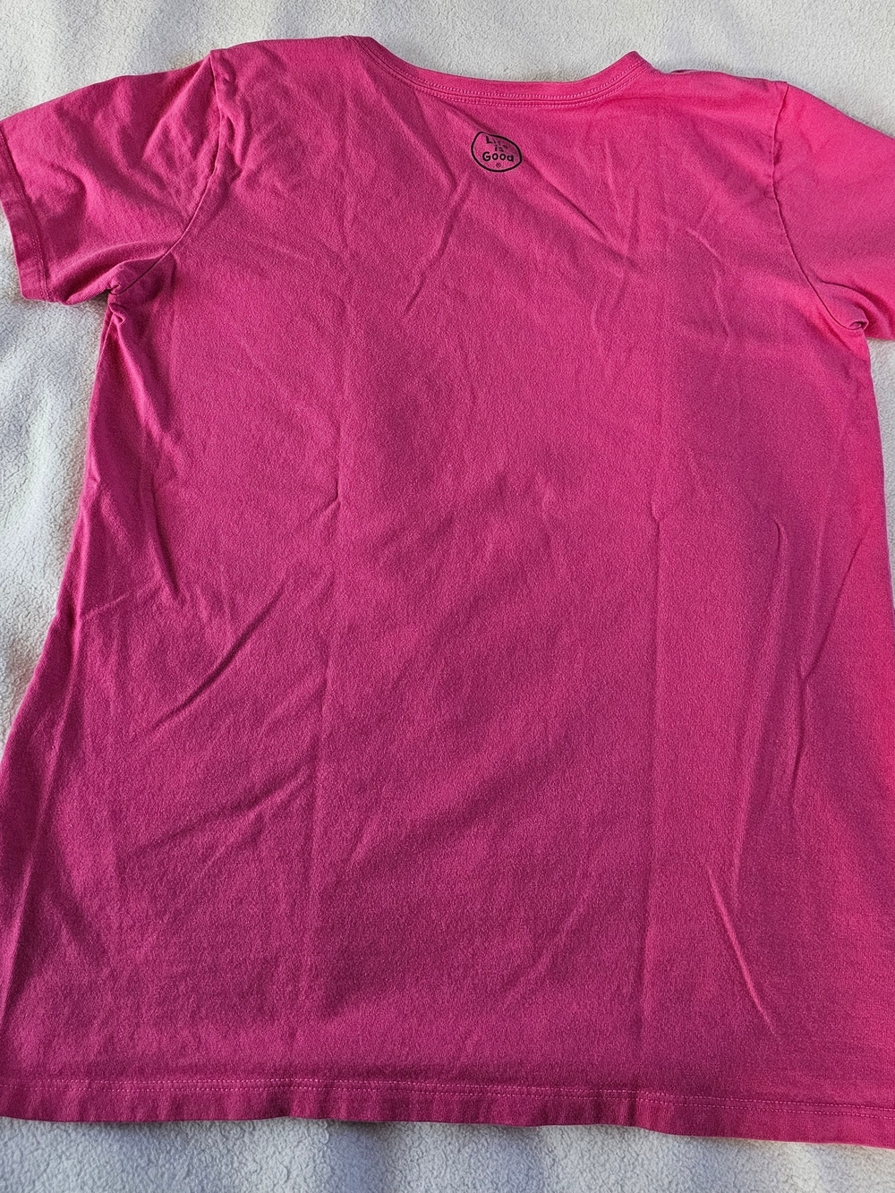Life Is Good Pink 'Dog Days' Short Sleeve Tee with Black Dog Graphic - Picture 5 of 5
